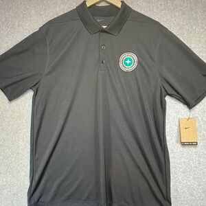 Nike Men's Dark Gray Polo Shirt with Emblem
